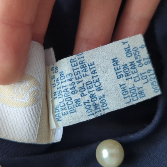 Watters‎ and Watters Navy Shift Dress with Pearl details size 6 - Picture 6 of 9